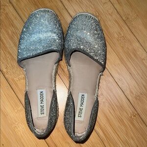 Steve Madden Shimmering Silver Loafers